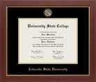 CAPGOWN | Colorado State University Medallion Diploma Frame for Bachelor, Master, and Doctoral Graduates. Designed and made in USA.
