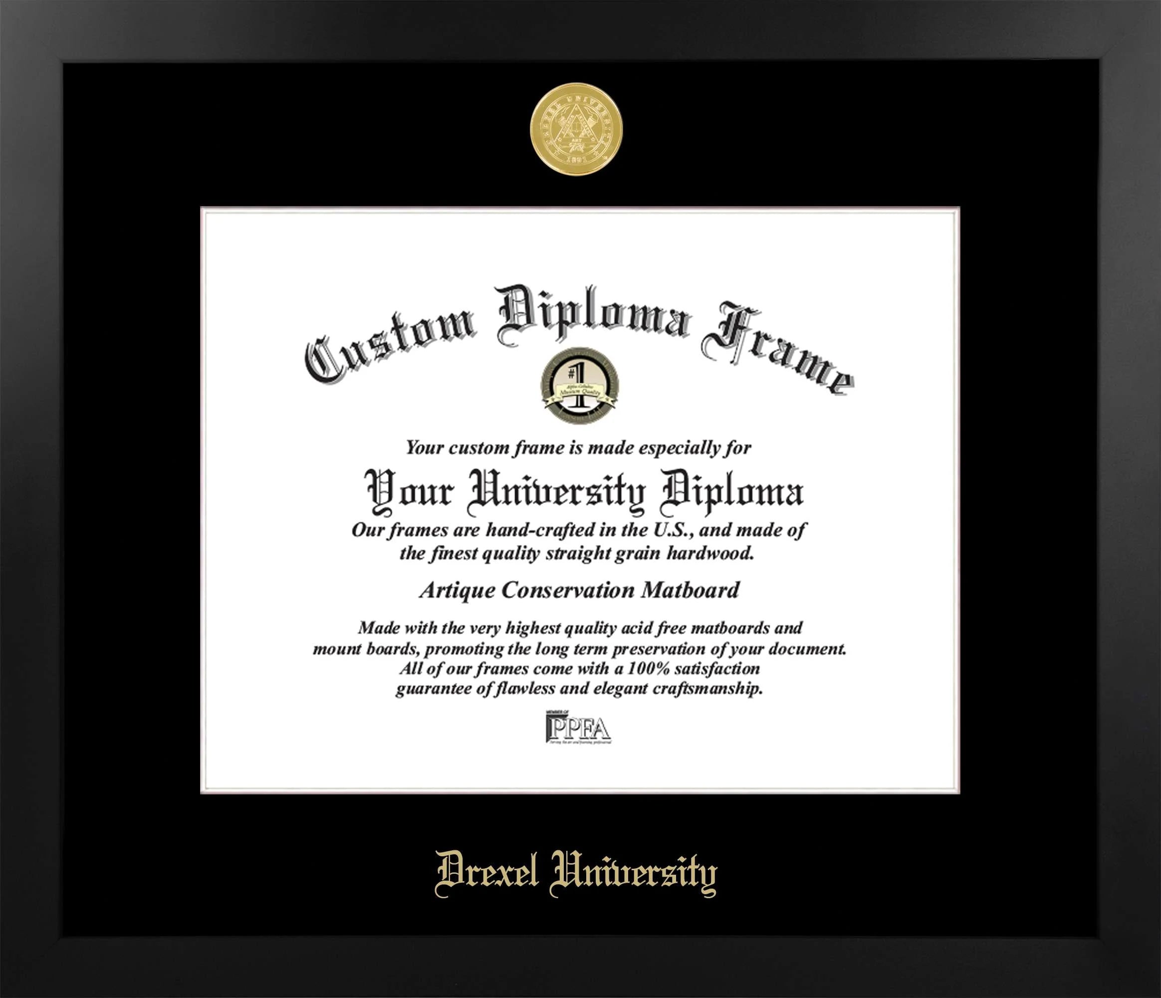 CAPGOWN | Drexel University Manhattan Diploma Frame. Designed and made in USA.