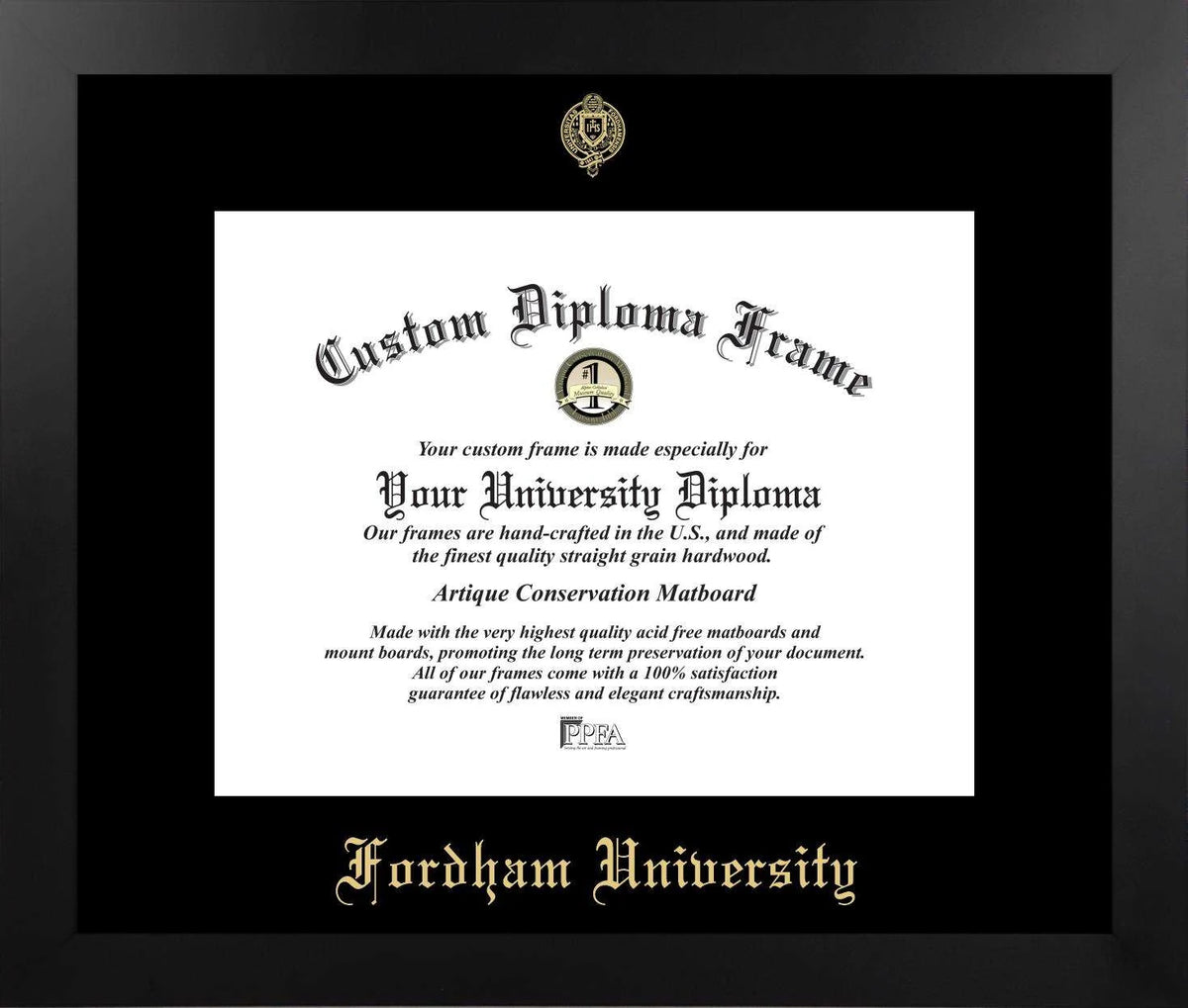 CAPGOWN | Fordham University Manhattan Diploma Frame. Designed and made in USA.