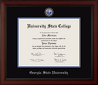 CAPGOWN | Georgia State University Medallion Diploma Frame for Bachelor's, Master's, and non-PhD doctoral graduates. Designed and made in USA.