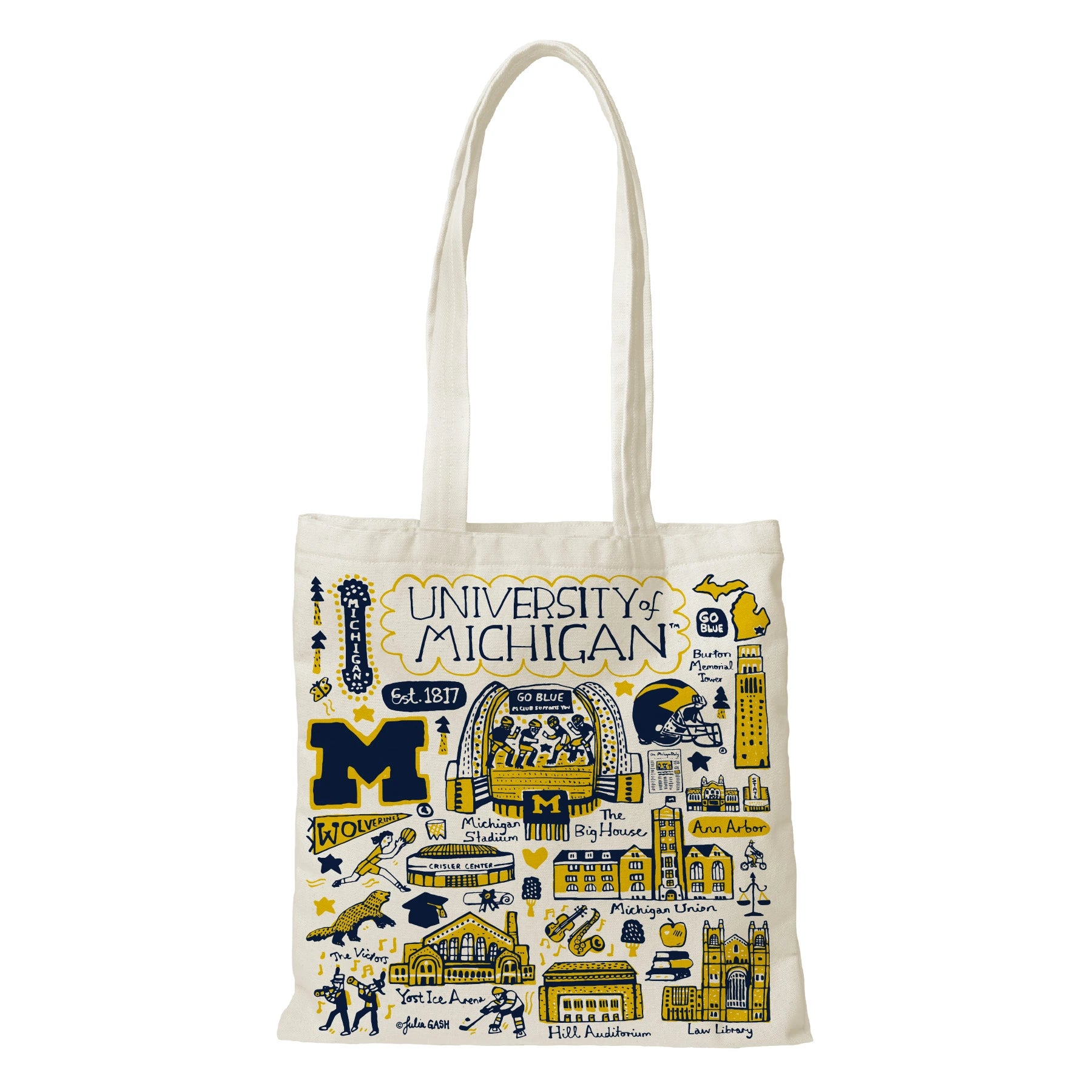 Happy Tassel| University of Michigan Tote Bag Designed by Julia Gash