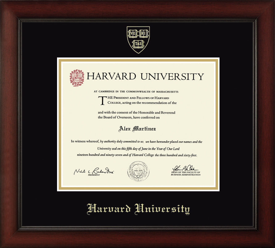 CAPGOWN | Harvard University Cherry Wood Diploma Frame for Doctoral Graduates. Designed and made in USA.