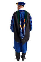 University of Illinois Urbana-Champaign Doctor of Medicine (M.D.) hood with green velvet — straight-back view