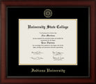CAPGOWN | Indiana University Cherry Wood Diploma Frame for Bachelor, Master, and Doctoral Graduates. Designed and made in USA.