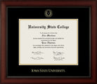 CAPGOWN | Iowa State University Cherry Wood Diploma Frame for Bachelor, Master, and Doctoral Graduates. Designed and made in USA.
