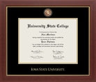 CAPGOWN | Iowa State University Medallion Diploma Frame for Bachelor, Master, and Doctoral Graduates. Designed and made in USA.