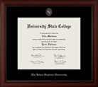 CAPGOWN | Johns Hopkins University Cherry Wood Diploma Frame for Doctoral Graduates. Designed and made in USA.