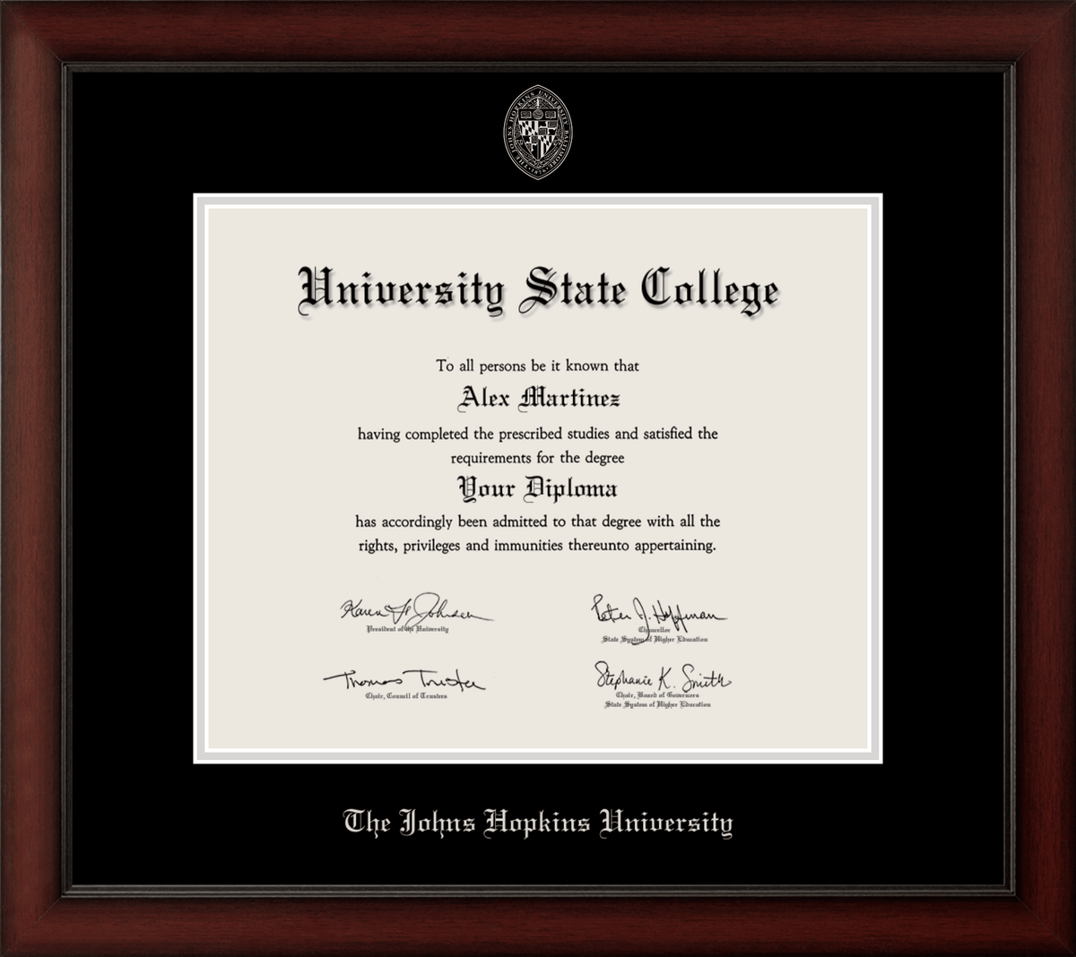 Marco de diploma de madera de cerezo de la Universidad de Minnesota 