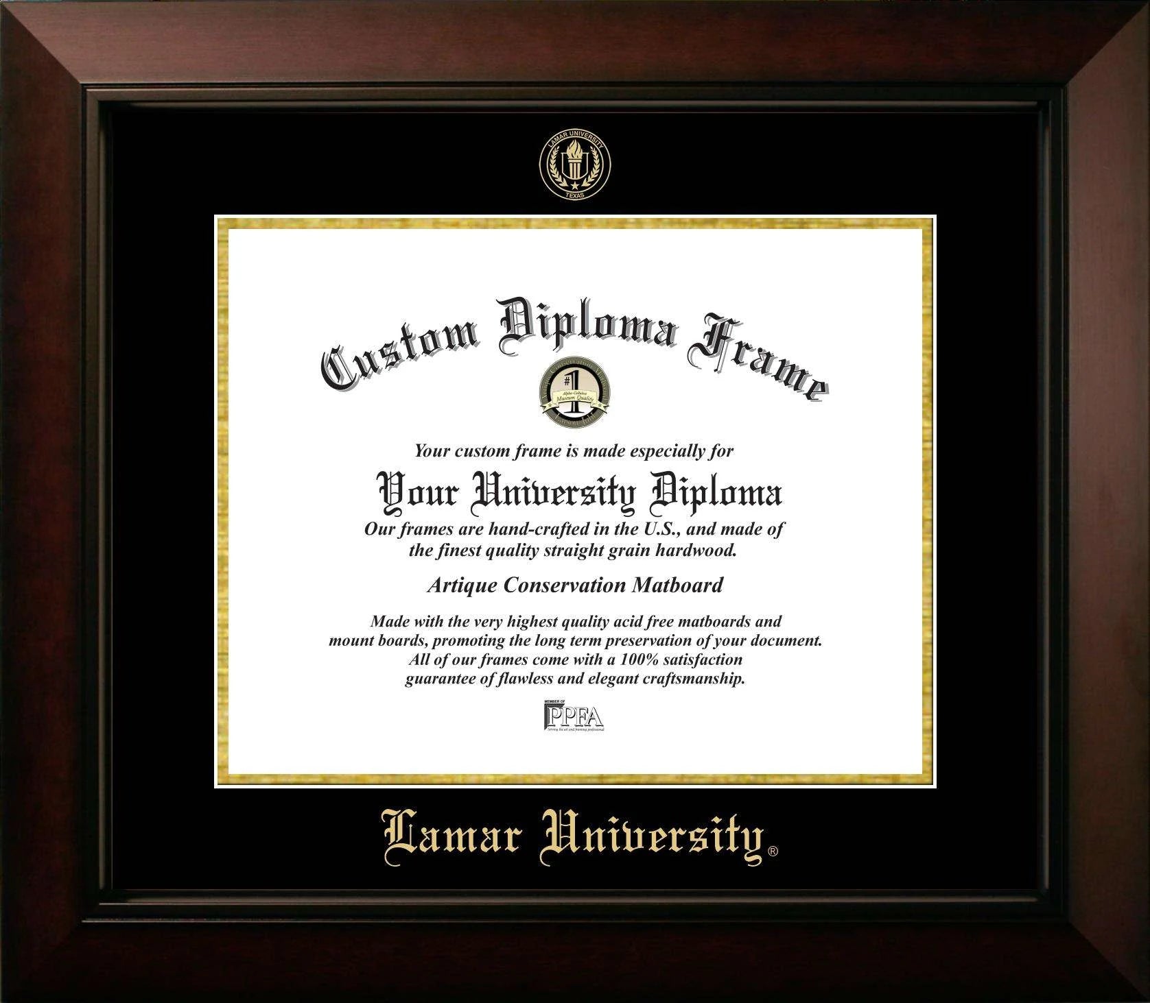 CAPGOWN | Lamar University Legacy Diploma Frame. Designed and made in USA.