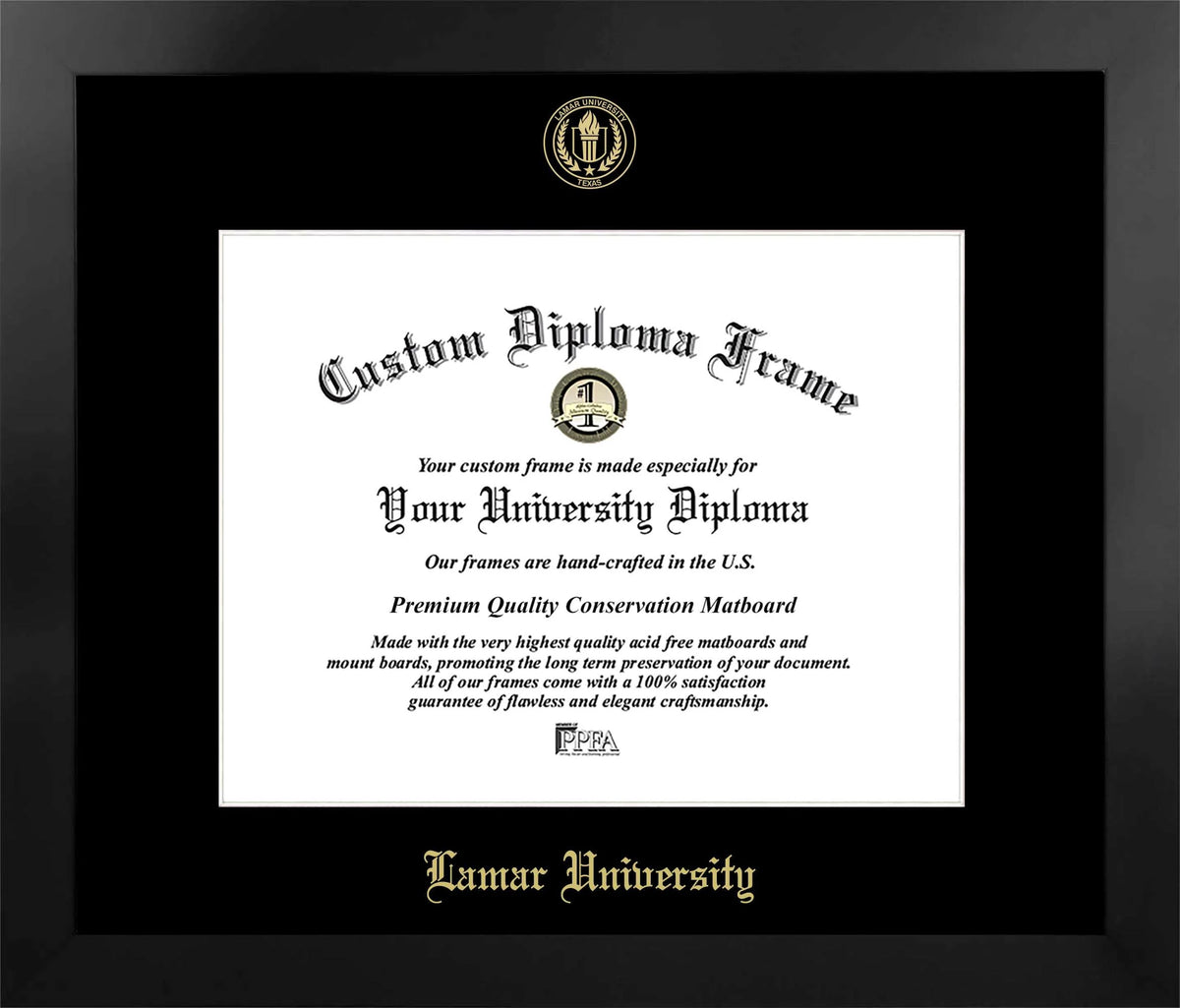 CAPGOWN | Lamar University Manhattan Diploma Frame. Designed and made in USA.