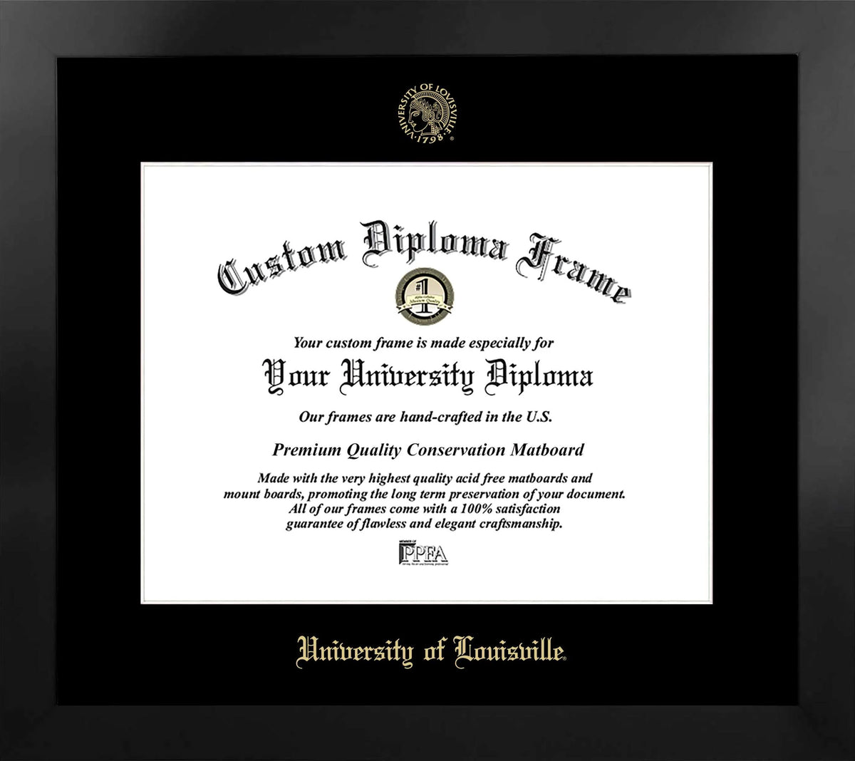CAPGOWN | University of Louisville Manhattan Diploma Frame. Designed and made in USA.