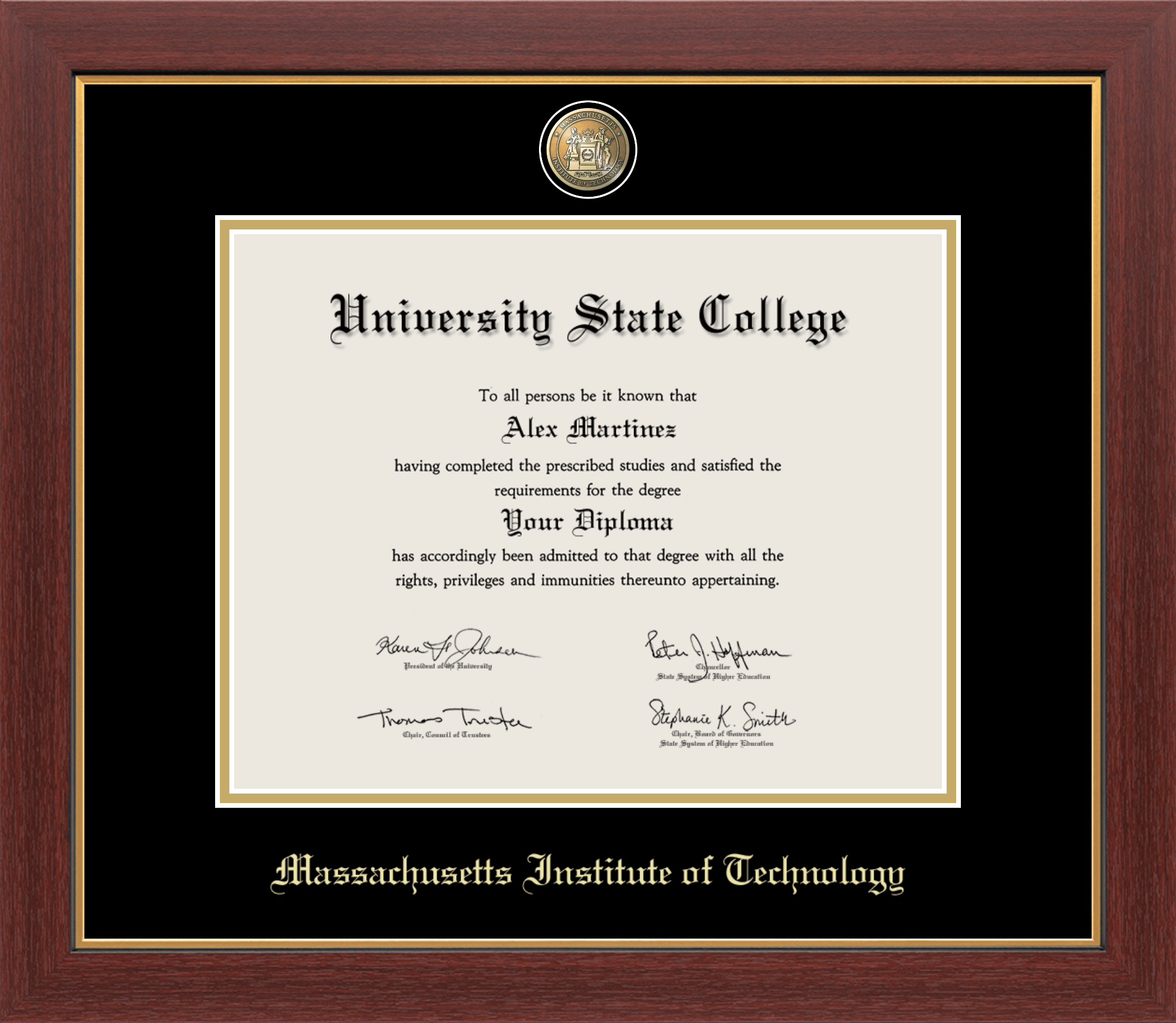 CAPGOWN | MIT Medallion Diploma Frame for Doctoral Graduates. Designed and made in USA.