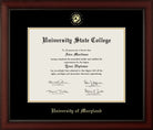 CAPGOWN |University of Maryland Cherry Wood Diploma Frame for Bachelor, Master, and Doctoral Graduates. Designed and made in USA.