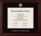 CAPGOWN | Northeastern University Medallion Diploma Frame for Bachelor's, Master's, and doctoral graduates. Designed and made in USA.