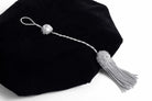 Ohio State University eight-corner black velvet doctoral tam with gray tassel