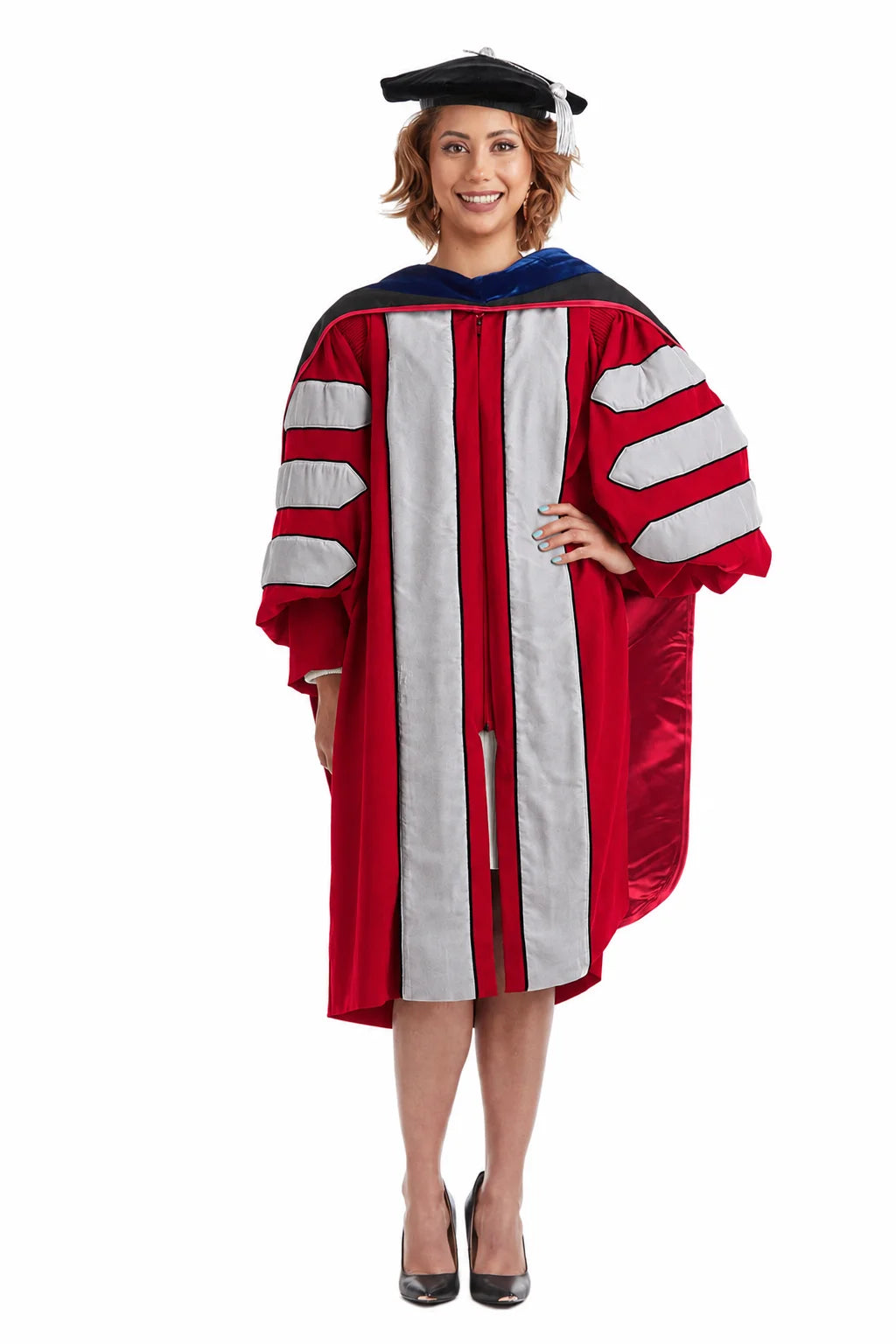 Ohio State University scarlet-and-gray Ph.D. doctoral regalia