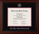 CAPGOWN | Ohio State University Cherry Wood Diploma Frame for Bachelor's, Master's, and doctoral graduates. Designed and made in USA.