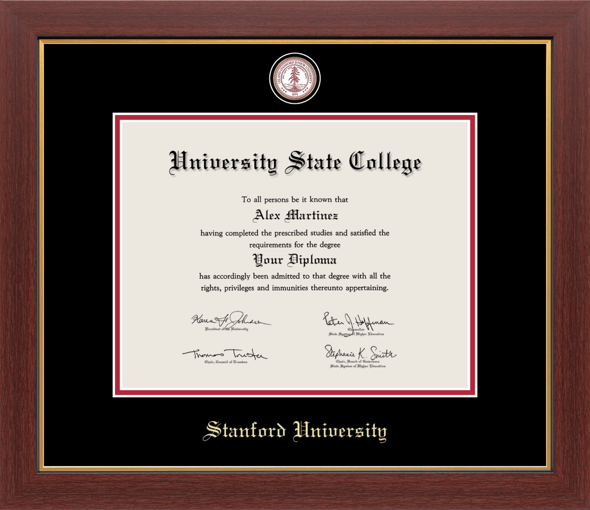 Stanford University Medallion Diploma Frame