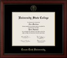 CAPGOWN | Texas Tech University Cherry Wood Diploma Frame for Doctoral Graduates. Designed and made in USA.