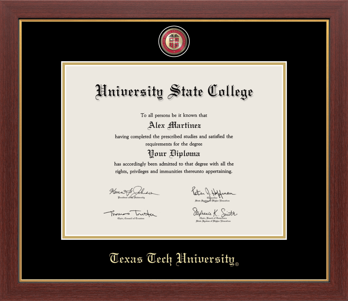 Marco del diploma medallón de la Universidad de Minnesota