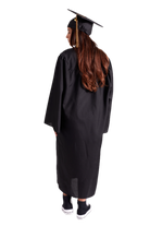 UBIS Bachelor’s Regalia Set – includes black bachelor’s gown with pockets, mortarboard cap with year-dated tassel, and UBIS bachelor’s sash for official commencement.