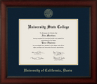 CAPGOWN | UC Davis Cherry Wood Diploma Frame for Doctoral Graduates. Designed and made in USA.