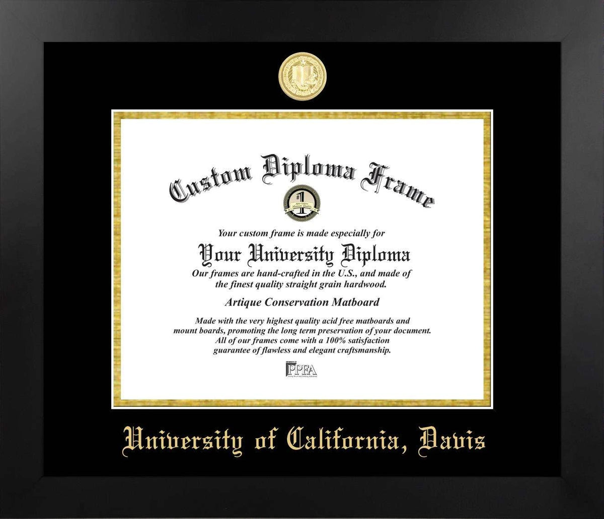 CAPGOWN | UC Davis Legacy Diploma Frame. Designed and made in USA.