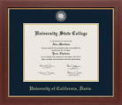 CAPGOWN | UC Davis Medallion Diploma Frame for Doctoral Graduates. Designed and made in USA.