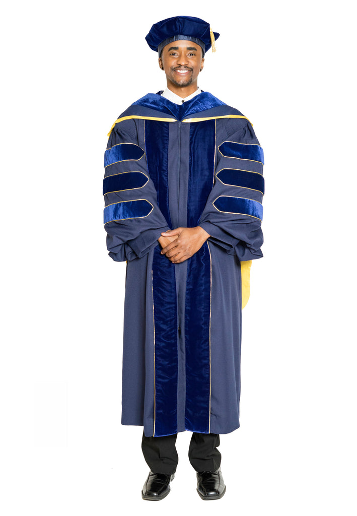 UCLA Doctoral Gown, PhD Hood, & 8-Sided Cap Regalia Set