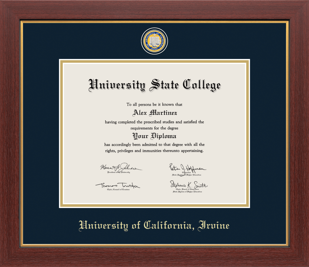 Marco del diploma Medallón de UC Irvine