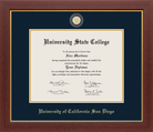 CAPGOWN | UC San Diego Medallion Diploma Frame for Doctoral Graduates. Designed and made in USA.