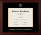 CAPGOWN | UC San Francisco Cherry Wood Diploma Frame for Doctoral Graduates. Designed and made in USA.