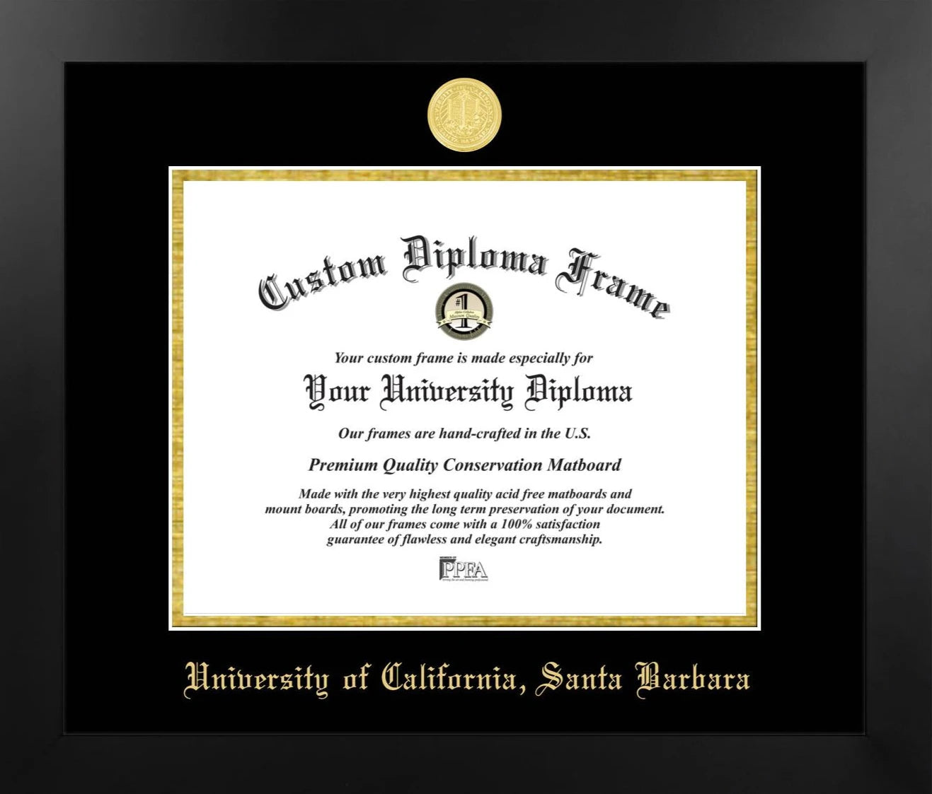 CAPGOWN | UC Santa Barbara Manhattan Diploma Frame for Doctoral Graduates. Designed and made in USA.