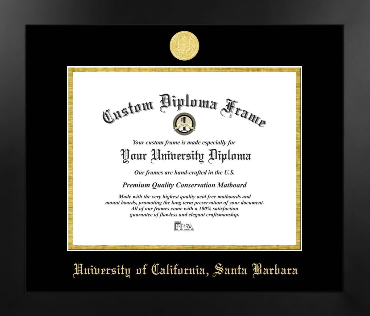 Marco de diploma de madera de cerezo de UCLA 