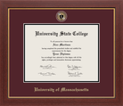 CAPGOWN | UMass Amherst Medallion Diploma Frame for Doctoral Graduates. Designed and made in USA.