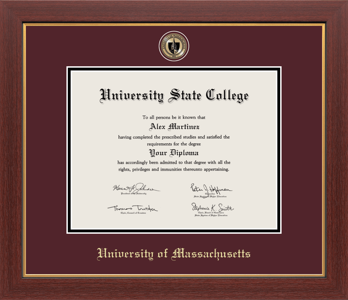 Marco del diploma medallón de la Universidad de Minnesota
