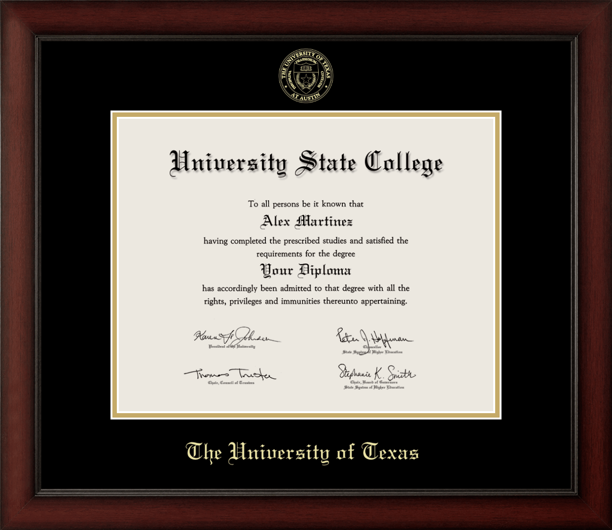 Marco de diploma de madera de cerezo UC Merced 
