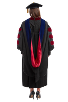 University of Wisconsin–Madison Ph.D. hood with blue velvet trim