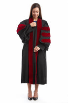 Front view of the University of Wisconsin–Madison doctoral gown