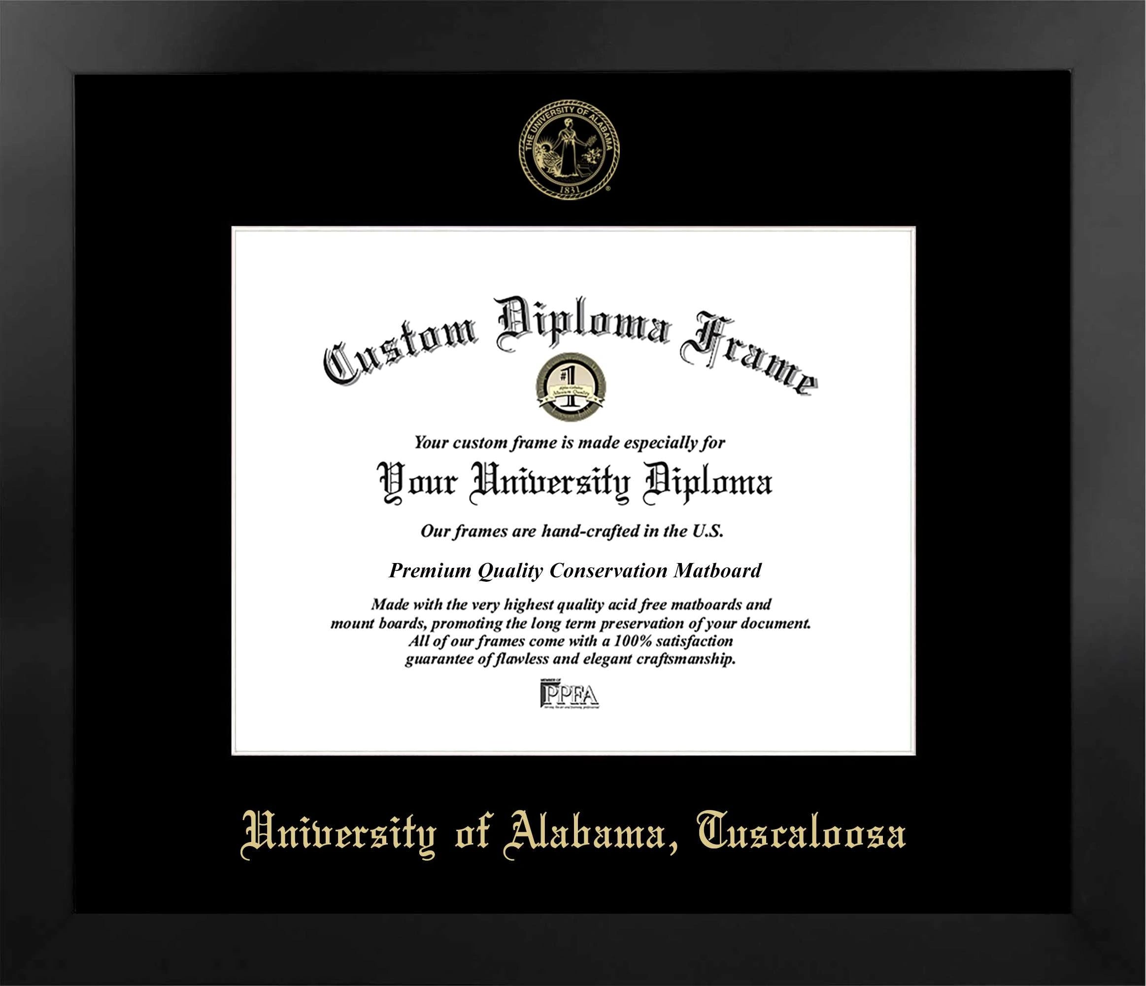 CAPGOWN | University of Alabama Manhattan Diploma Frame. Designed and made in USA.