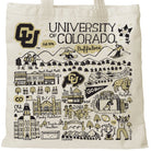 University of Colorado Boulder tote bag with landmark drawings | CAPGOWN