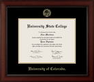 CAPGOWN | University of Colorado at Boulder Cherry Wood Diploma Frame for Doctoral Graduates. Designed and made in USA.