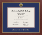 CAPGOWN | University of Florida Medallion Diploma Frame for Bachelor's, Master's, and doctoral graduates. Designed and made in USA.