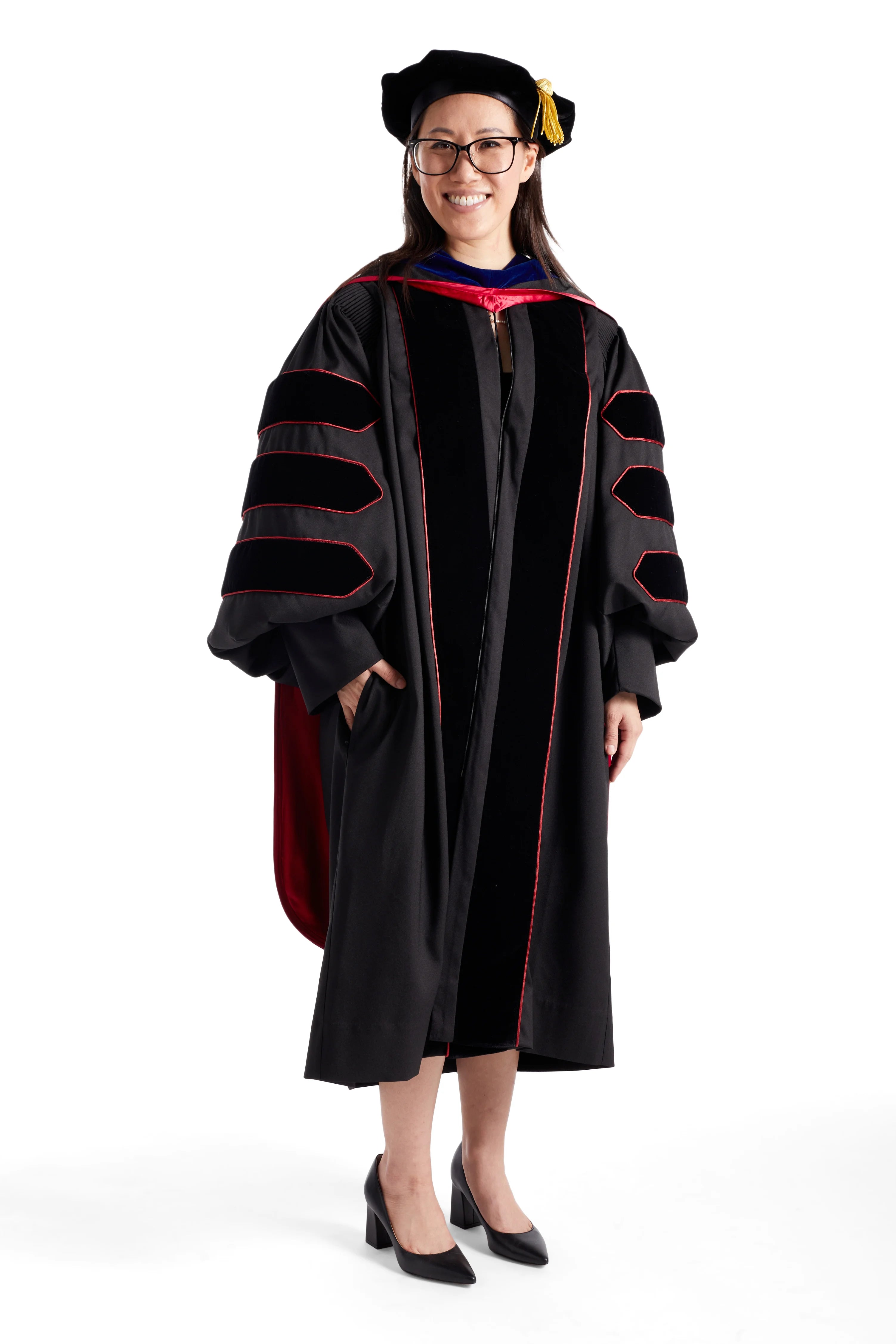 University of Georgia Doctoral Regalia Rental Set. Doctoral Gown, Hood, and Cap / Tam with Tassel
