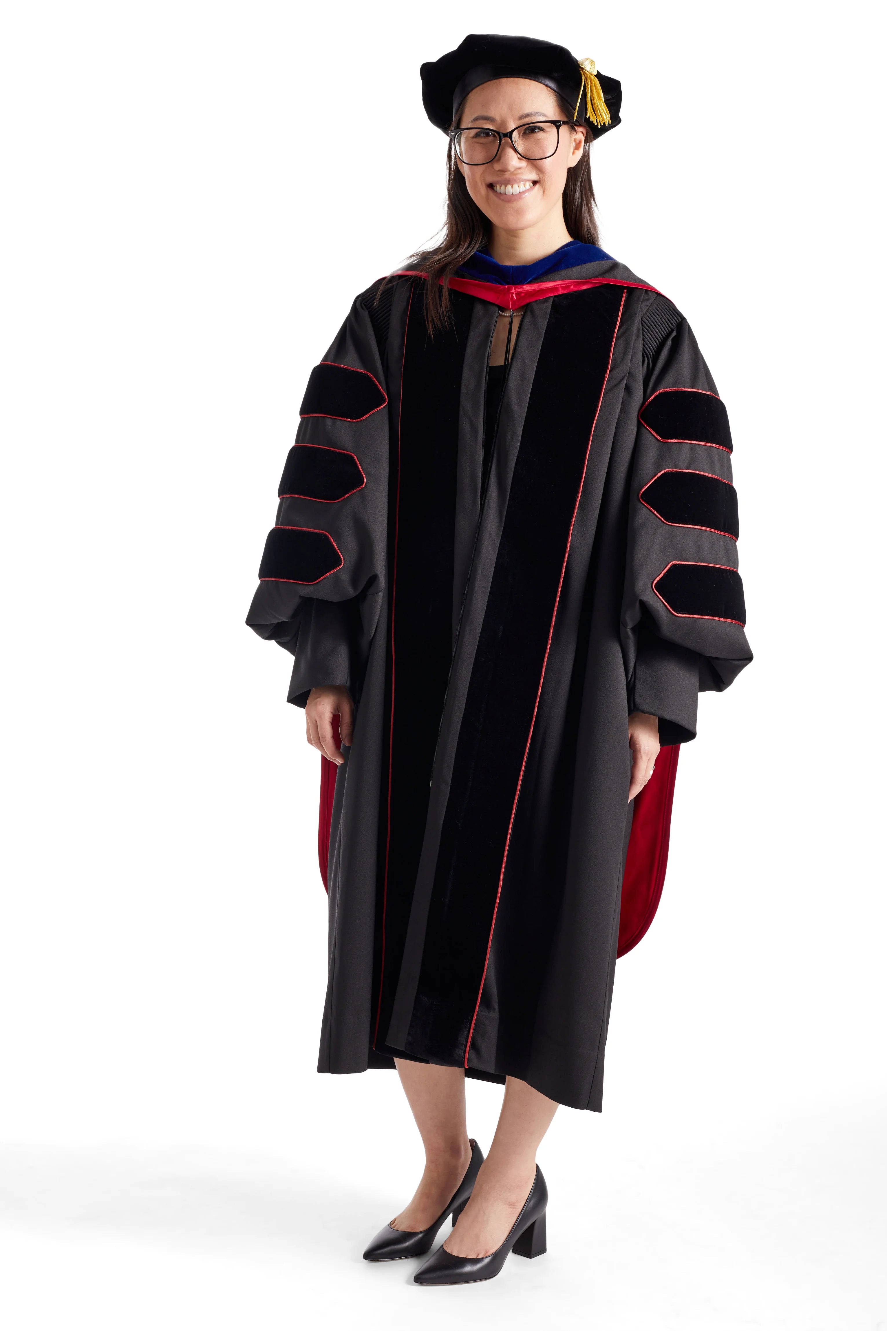 University of Georgia Doctoral Regalia Rental Set. Doctoral Gown, Hood, and Cap / Tam with Tassel