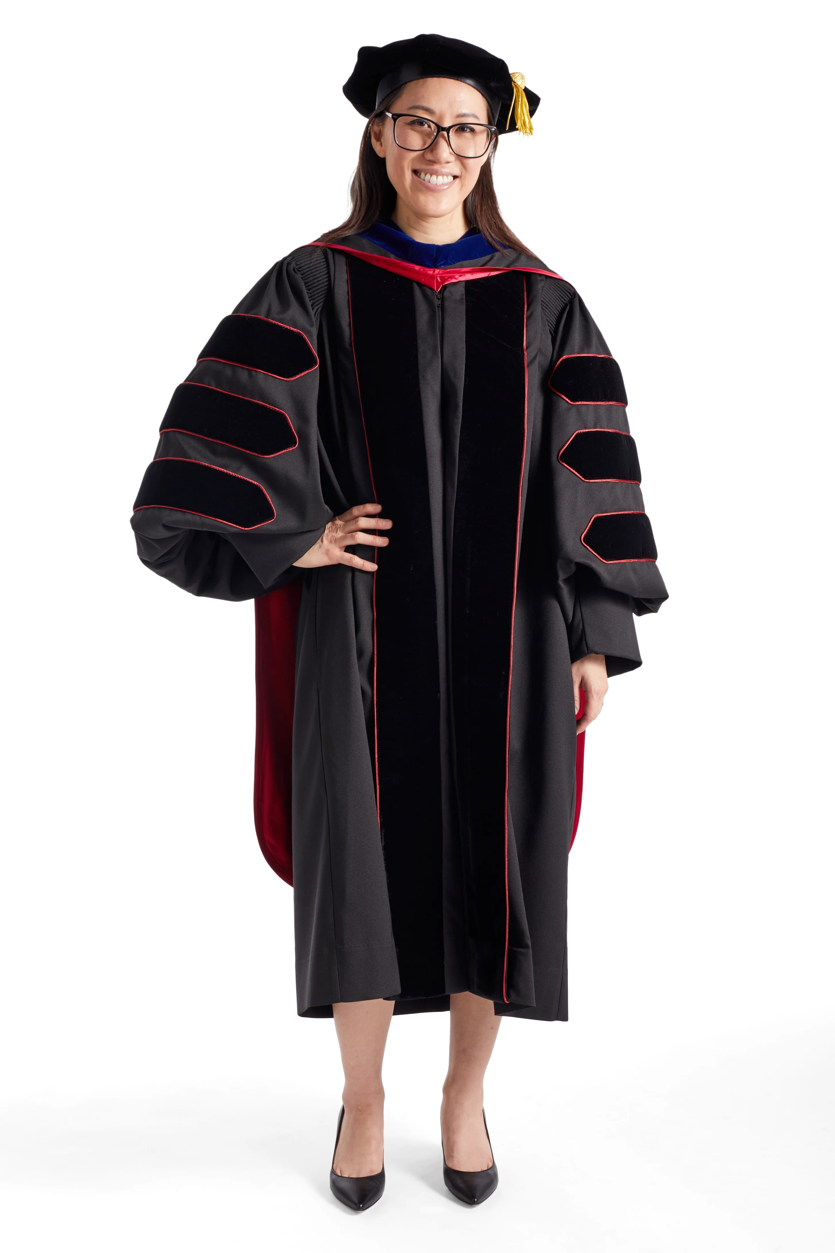 University of Georgia Doctoral Regalia Rental Set. Doctoral Gown, Hood, and Cap / Tam with Tassel
