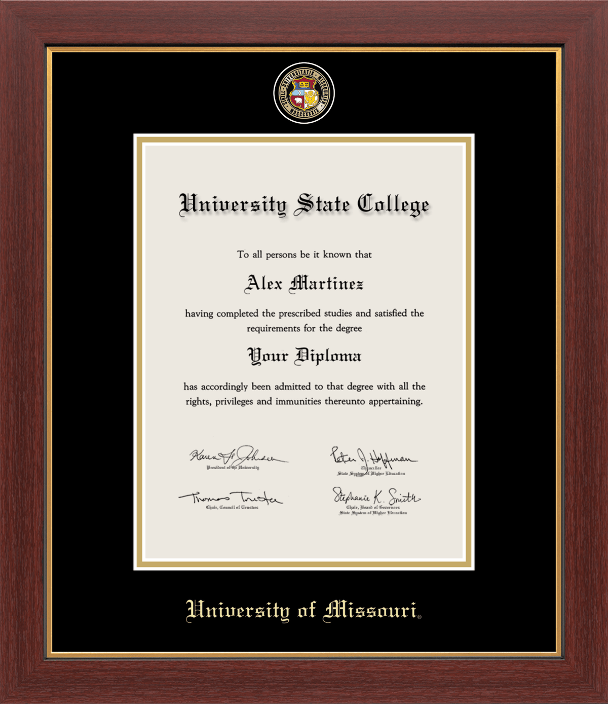 Marco del diploma medallón de la Universidad de Minnesota
