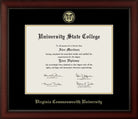 CAPGOWN | Virginia Commonwealth University Cherry Wood Diploma Frame for Bachelor, Master, and Doctoral Graduates. Designed and made in USA.