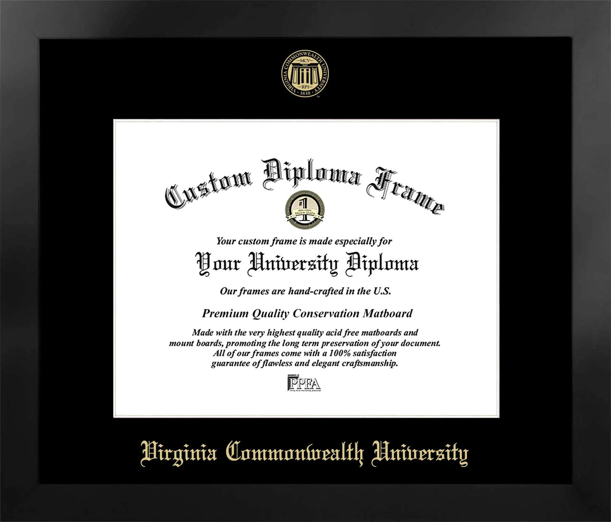Virginia Commonwealth University Manhattan Diploma Frame