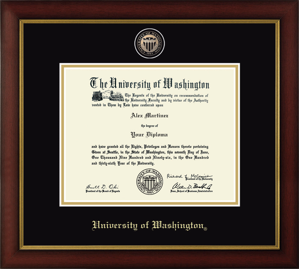 CAPGOWN | University of Washington Medallion Diploma Frame for Doctoral Graduates. Designed and made in USA.